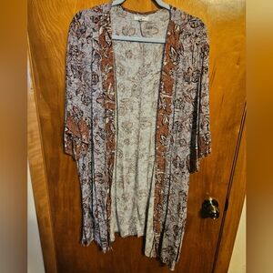 MAURICES Womens Floral Kimono 3/4 Sleeve Size 2X